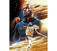 ERUZO Kit de peinture diamant 5D pour enfants avec 23 affiches « Joueurs de basket-ball » - Décoration d'intérieur amusante 30 x 40 cm
