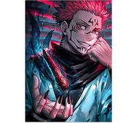 ERUZO Kits de broderie diamant 5D pour adultes, Jujutsu Kaisen, kit complet de broderie au point de croix pour débutants, 40 x 40 cm