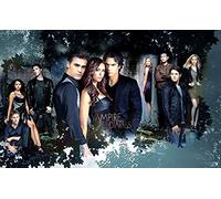 ERUZO Kits de peinture diamant, affiche The Vampire Diaries, kit de peinture diamant 5D à faire soi-même, peinture par numéros, images de peinture diamant, 50 x 60 cm