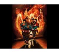 ERUZO Peinture diamant 5D à faire soi-même, pompier, camion de pompiers, famille, point de croix, cercle complet, mosaïque, décoration d'intérieur, cadeau, 50 x 50 cm