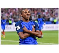 ERUZO Peinture diamant 5D au point de croix, Kylian Mbappé Lottin, star du football, décoration murale pour la maison, 40 x 40 cm