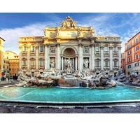 ERUZO Peinture diamant 5D au point de croix, Rome, Italie, Fontaine de Trevi, artisanat d'art pour décoration murale de maison, 40 x 40 cm