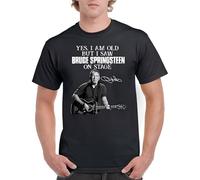 ERVBfddaz SHUINIU Yes I Am Old But I Saw Bruce-Springsteen on Stage T-Shirt Vintage Gift Black XL