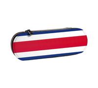ervcnhu Sac à stylos multifonction en cuir avec motif drapeau du Costa Rica - Coque rigide - Porte-pinceaux cosmétiques pour voyage