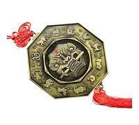 ERVDKXCOI Étagère à bois d'extérieur avec couvercle étanche, miroir Bagua métallique, miroir Feng Shui du zodiaque, utilisé pour la protection de la famille (12,5 cm)