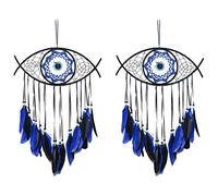 Ervic Lot de 2 attrape-rêves de mauvais œil pour chambre à coucher Attrape-rêves en Macramé Tissé à une main Décoration de Cadeau de bénédiction Bonne Chance, 3
