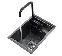 ErWaad Cuisine Noir Argent Bar Évier Bassin De Légumes Évier en Acier Inoxydable Dissimulé Évier De Cuisine RV Mini Évier Invisible Éviers (Color : Black, Size : 30 * 45 * 23cm)