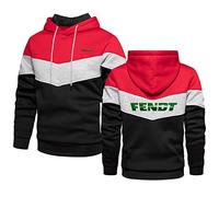 ERWAAD Pull Unisexe Fashion pour Fendt Print Sweat à Capuche Color Block Hooded Top Sweatshirt De Printemps à Capuche avec Cordon De Serrage Sports Streetwear Jumpers Légers-Red||L