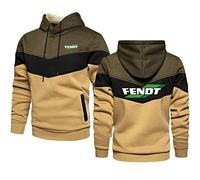 ERWAAD Sweat à Capuche Homme Et Femme pour Fendt Print Pullovers Sweatshirts Manches Longues Polaire Patchwork Hooded Top Sweat à Capuche Sportwear Décontracté pour Le Cadeau-Khaki||M