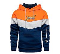 ERWAAD Sweat à Capuche pour Hommes pour Can-Am Print Sweat à Capuche Color Block Running Sweat à Capuche Léger Pull à Manches Longues Décontracté avec Poche Kangourou-White||M