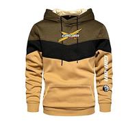 ERWAAD Sweat à Capuche pour Hommes pour Can-Am Print Sweat à Capuche Color Block Running Sweat à Capuche Léger Pull à Manches Longues Décontracté avec Poche Kangourou-White||M