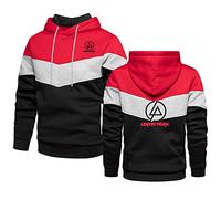 ERWAAD Sweats à Capuche pour Hommes Sweatshirts pour Linkin Park 3D Print Sweat à Capuche Patchwork Décontracté Top Chaud à Capuche Sweat à Capuche Léger De Couleur Contrastée-Red||5XL