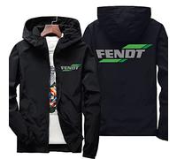 ERWAAD Veste Softshell Outdoor pour Hommes pour Fendt Print Coupe-Vent léger et imperméable Randonnée Camping Veste à Capuche entièrement zippée Manteau Coupe-Vent de Printemps-Black||XL