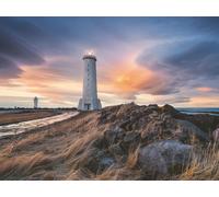 Erwachsenenpuzzle 1500 Teile - Magische Stimmung über dem Leuchtturm von Akranes