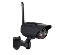 ERWEY Caméra solaire factice simulée avec détecteur de mouvement, caméra de surveillance avec lampe LED puissante comme protection anti-effraction, 3 modes, IP65 pour l'intérieur et l'extérieur