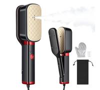 ERWEY Défroisseur à Main, Defroisseur Vetement 1000 W, 3 en 1 Defroisseur Voyage Portable avec Gant de Repassage, Poignée Rotative à 180°, Défroisseur pour les voyages, la maison, le bureau, Noir