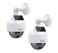 ERWEY Lot de 2 caméras factices solaires - Caméras factices simulées avec objectif - Caméra de surveillance factice pour intérieur et extérieur