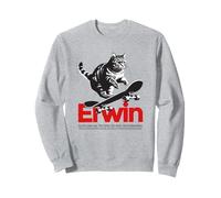 ERWIN - beau nom de garçon avec un chat & skateboard Sweatshirt