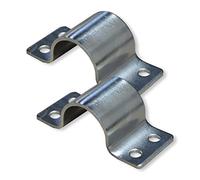 Erwin Weiß GmbH Lot de 2 colliers de serrage pour tubes de 40 à 42 mm de diamètre I Collier de fixation en acier pour mâts d'antenne SAT, câbles et tuyaux I Collier de serrage en acier galvanisé