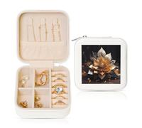 Erwqavc Boîte à bijoux carrée blanche, boîte de rangement avec séparateur amovible, pour bagues, colliers