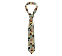 Erwqavc Cravate imprimée pour homme pour un mariage quotidien, une affaire, art moderne du milieu du siècle, imprimé chat, cravate tendance pour homme