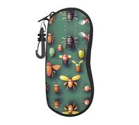 Erwqavc Étui à lunettes de soleil en néoprène ultra léger avec fermeture éclair - Accessoire de voyage unisexe