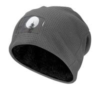 Erwqavc Moon Pine Tree Print Bonnet chaud pour homme et femme - Pull épais en tricot - Chapeau d'hiver tendance pour temps froid - Noir, gris, Taille unique