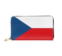 Erwqavc Portefeuille long en cuir avec imprimé drapeau de la République tchèque pour homme et femme