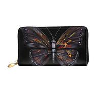 Erwqavc Portefeuille long en cuir avec imprimé papillon mystère pour homme et femme, pochette à monnaie de voyage