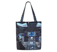 Erwqavc Sac fourre-tout en toile pour femme, sac à bandoulière réutilisable, motif cabine du futur, sac à main, sac à main, pour plage, cadeau, salle de sport