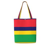 Erwqavc Sac fourre-tout en toile pour femme, sac à bandoulière réutilisable, motif drapeau de l'île Maurice, sac à main, pour shopping, shopping, cadeau de plage, salle de sport