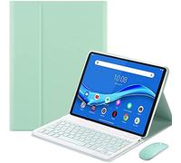 ERY Housse de Clavier pour Lenovo Tab M10 FHD Plus 10,3" TB-X606F/X606X avec Souris Magnétique Amovible sans Fil Bluetooth Clavier Français, Housse De Support Folio Fine Et Légère,Light Green