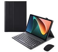 ERY Housse de Clavier pour Lenovo Tab M10 FHD Plus 10,3" TB-X606F/X606X avec Souris Magnétique Amovible sans Fil Bluetooth Clavier Français, Housse De Support Folio Fine Et Légère,Noir