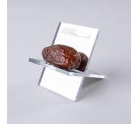 ErYa Support pour dattes en plexiglas de haute qualité, rangement et présentation élégants des dattes, idéal pour la cuisine, le Ramadan, Bismillahirrahmanirrahim (6, argenté)