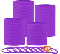 Eryi-0.24'' 25 Pièces Bracelets En Silicone, Pourpre Clair Élastiques En Silicone Bracelets En Caoutchouc Élastique Bracelet D'identification Pour Sport Homme Femme-Largeur De 6mm Super Étroite