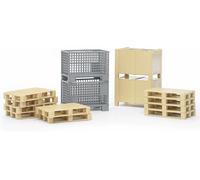 ERYI-02415 - Accessoires Logistiques, 2 Conteneurs Grillagés, 2 Caisses, 10 Palettes - 1:16 Jouets, Expédition, Logistique, Camion, Camionnette