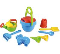 Eryi-05420 Happy Sand Set De Jeu Jouet De Sable Avec 10 Pièces Pour Les Enfants À Partir De 2 Ans, Avec Seau, Passoire, Pelle, Râteau, Arrosoir, Cuillère À Glace, Gaufres Et Moules