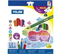 Eryi-0722612 Maxi Boîte De 12 Crayons Triangulaires Avec Taille-Crayon