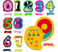 Eryi-10 Cartes À Lacer Avec Chiffres, 0 À 9, Double Face, Avec 10 Lacets Colorés, Jeux Et Jouets De Laçage Pour Le Développement De L'imagination, Activité Éducative Et D'apprentissage Pour Les Enfan
