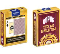 Eryi-- 104006335 - 100% Plastic - Texas Hold'em Gold - Format 63x88mm - Jumbo Face - Red Deck