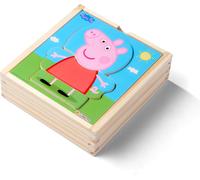 ERYI-109265707 Peppa Pig Puzzle À Habiller, Multicolore En Bois Certifié Fsc 14 Pièces, 4 X 13 X 14 Cm, À Partir De 2 Ans