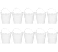 ERYI-10Pcs Mini Seau En Métal, Multifonctionnel D'Étain, Petit Métal Seaux Boîte À Dragée Bonbonnière Pots Mini Pots De Fleurs Suspendus En Métal Pour Jardinage, Plantes, Décoration De Fête À La Mais