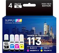 ERYI-113 Encre Compatible Avec Epson 113 Multipack Pour Ecotank Et-5100 Et-5150 Et-5160 Et-5170 Et-5800 Et-5850 Et-5880 L-15150 Et-16150 Et-16600 Et-16650 4X Cartouche D¿Encre (337Ml)