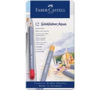 Eryi-114612 - Crayons Aquarelle Goldfaber, Set De 12 Crayons De Couleur, Incassables, Entièrement Aquarellables