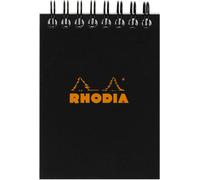 Eryi-115009c - Notepad Bloc-Notes À Spirale (Reliure Intégrale) Noir - A7 7,5 X 10,5 Cm - Petits Carreaux - 80 F Détachables - Papier Clairefontaine 80 G/M² - Couverture En Carte Enduite