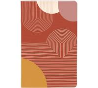 Eryi-116061c - Un Petit Carnet Cousu Fil Aux Teintes Chaleureuses Et Formes Géométriques - 9x14 Cm 64 Pages Lignées Papier Ivoire 90g - Collection Terracotta - 4 Visuels, Livr Aléatoire