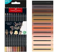 Eryi-116414 Black Edition Boîte De 12 Crayons De Couleurs Peau, Résistants À La Rupture, Prise En Main Ergonomique, Crayon De Couleurs Colorier Sur Papier Clair Et Foncé