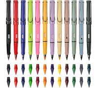 Eryi-12 Crayons De Couleur Magiques, Crayon Éternel Avec Gomme ¿ Crayon Magique Sans Taille-Crayon Avec 24 Pointes De Rechange, Crayons De Couleur Longue Durée Pour L'écriture, La Peinture Et Le Dess