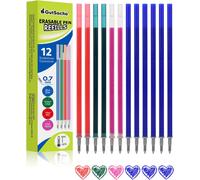 Eryi-12x Recharges Compatible Avec Legami [6 Bleu, 2 Rouge, 2 Vert, 2 Rose], Hauteur 13 Cm, Pointe 0,7 Mm, Encre Thermosensible, Mine Pour Stylo Gel Effaçable, Fournitures Scolaires/De Bureau