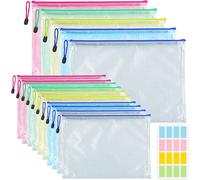 Eryi-15 Pezzi Pochettea5 A4, Impermeables Pochette Plastique 5 Couleurs Pochette Rangement